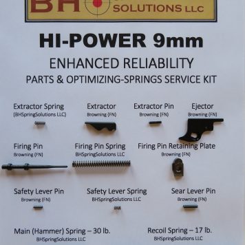 HiPower 9mm Enhanced Reliability Parts & Optimizing Springs Service Kit