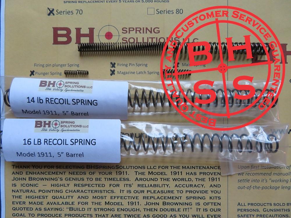 Complete Optimizing Spring System for 5" (Government)  9mm/ .38Super  1911s s.70