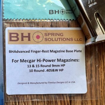 Hi-Power 9mm, 13 rounds, Blued Magazine with Nickel/Stainless Aluminum Base Plate (+0 capacity)
