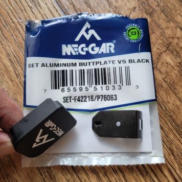 Mecgar +2 Magazine Baseplate for Mecgar 9mm Hi-Power Magazines Black or Stainless